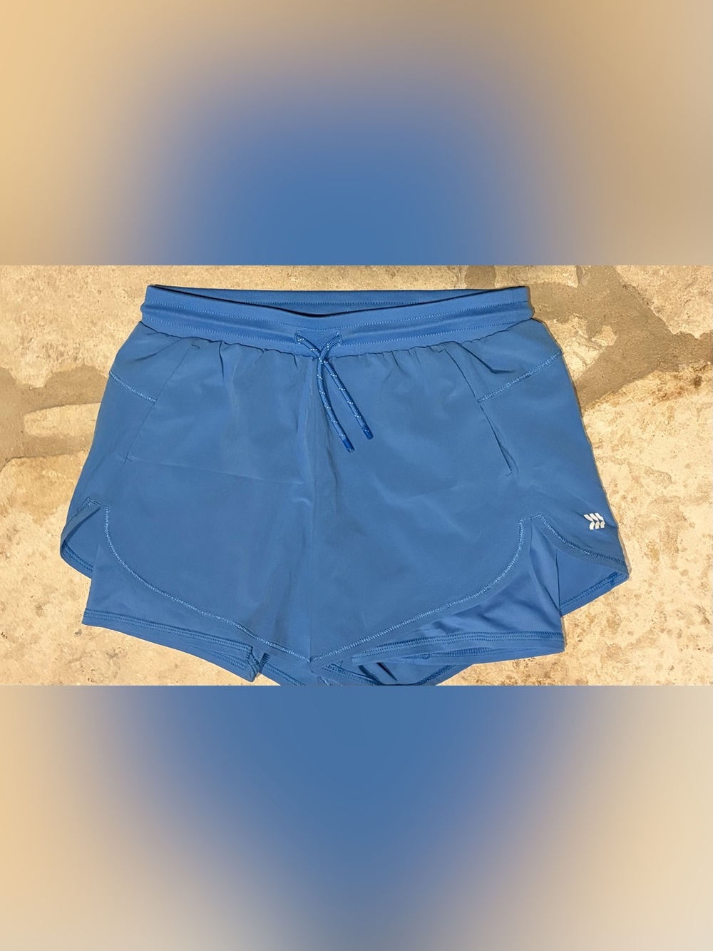 all in motion Blue Layered Girls Athletic Shorts